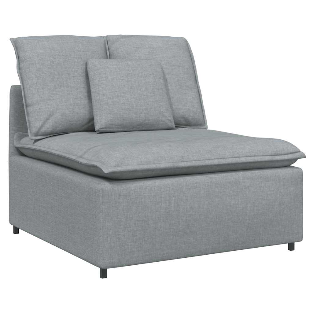 vidaXL Canapea modulară cu taburet și perne, textil, gri deschis vidaXL Canapea modulară cu taburet și perne, textil, gri deschis