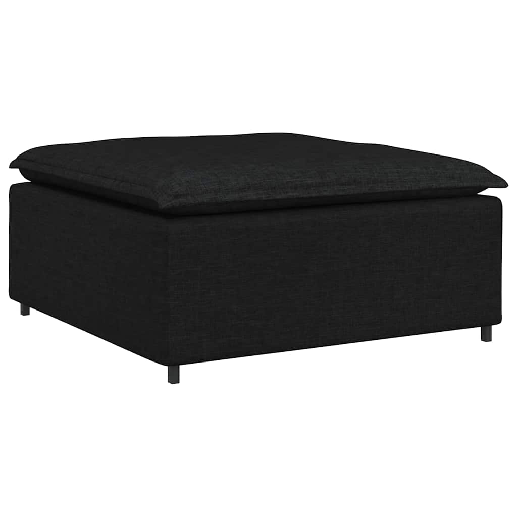 vidaXL Canapea modulară cu taburet și perne, material textil, negru