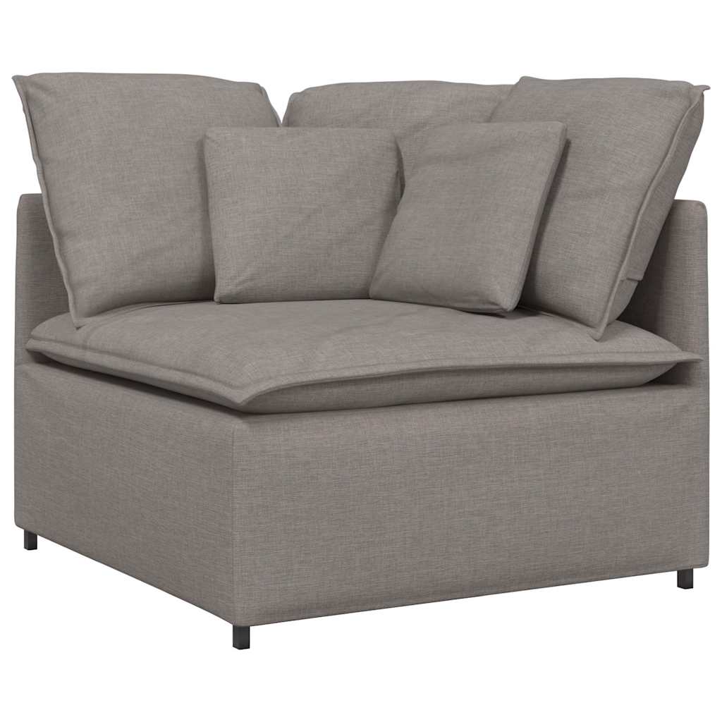 vidaXL Canapea modulară cu taburet și perne, textil, gri taupe