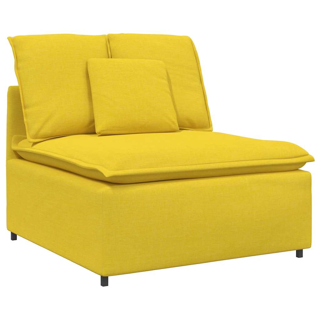 vidaXL Canapea modulară cu taburet și perne, textil, galben deschis