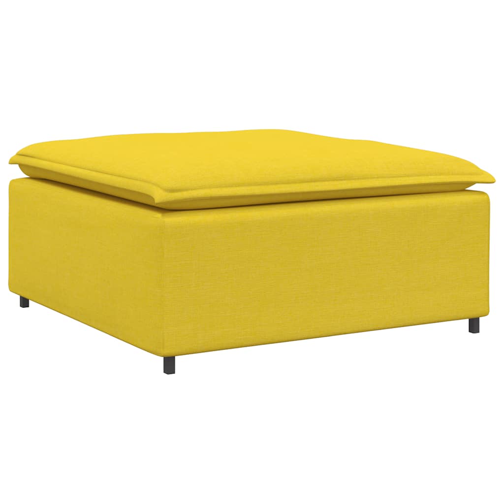vidaXL Canapea modulară cu taburet și perne, textil, galben deschis
