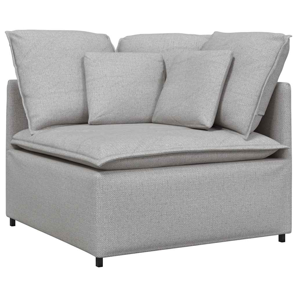 vidaXL Canapea modulară cu taburet și perne, material textil, gri nor vidaXL Canapea modulară cu taburet și perne, material textil, gri nor