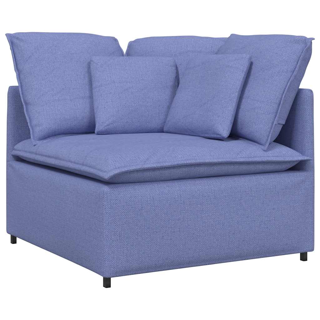 vidaXL Canapea modulară cu taburet și perne, textil, albastru jeans