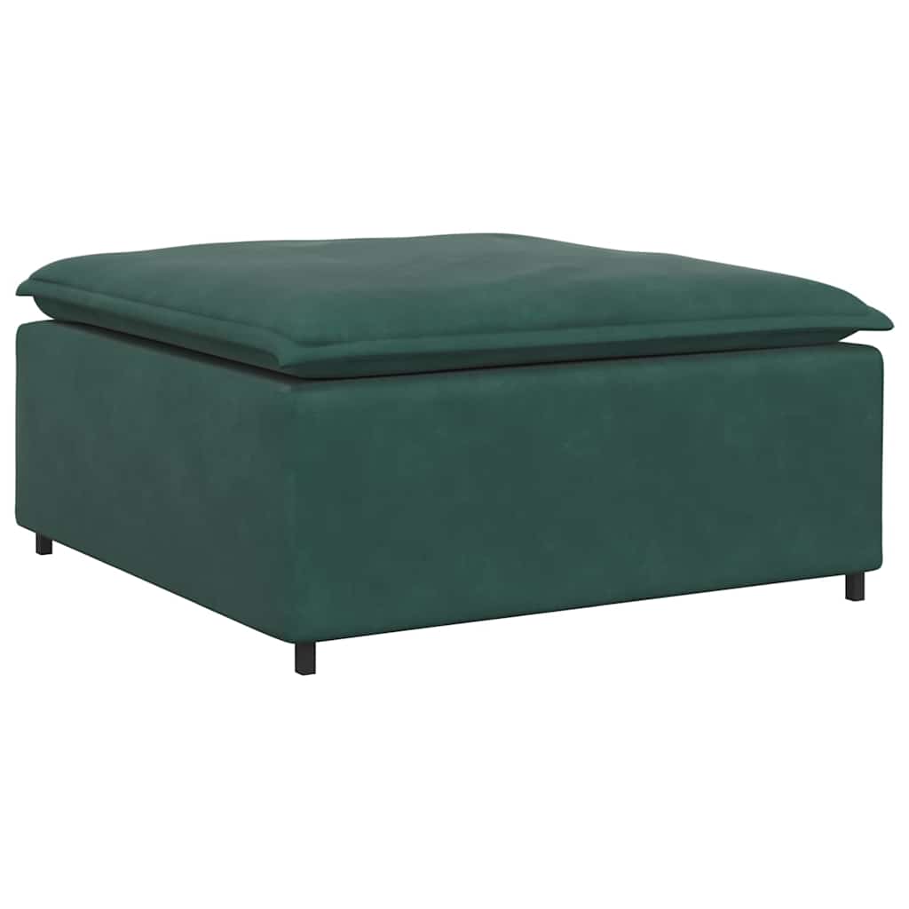 vidaXL Canapea modulară cu taburet și perne, catifea, verde închis vidaXL Canapea modulară cu taburet și perne, catifea, verde închis