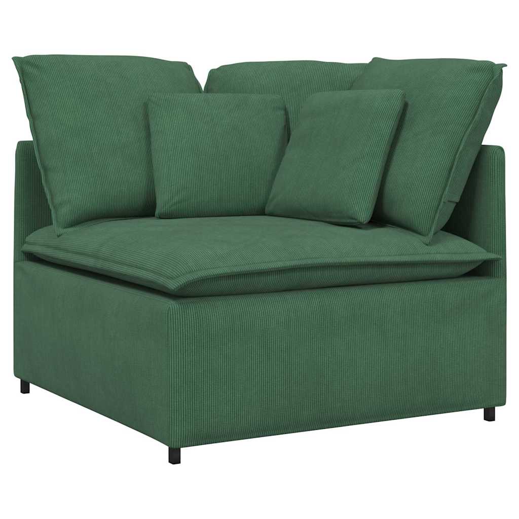 vidaXL Canapea modulară cu taburet și perne, verde închis vidaXL Canapea modulară cu taburet și perne, verde închis