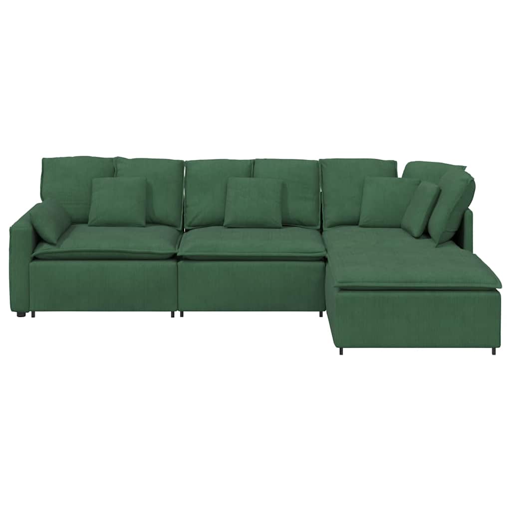 vidaXL Canapea modulară cu taburet și perne, verde închis vidaXL Canapea modulară cu taburet și perne, verde închis