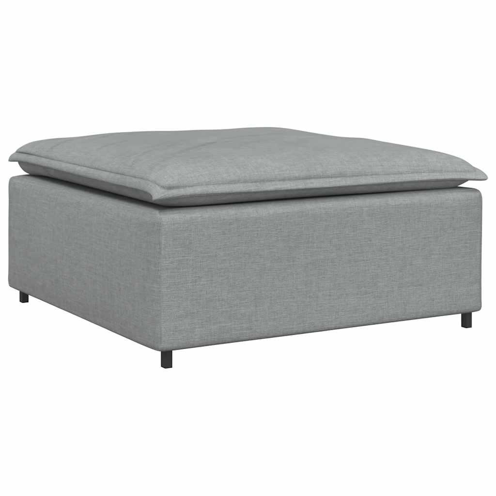 vidaXL Canapea modulară cu taburet și perne, textil, gri deschis vidaXL Canapea modulară cu taburet și perne, textil, gri deschis