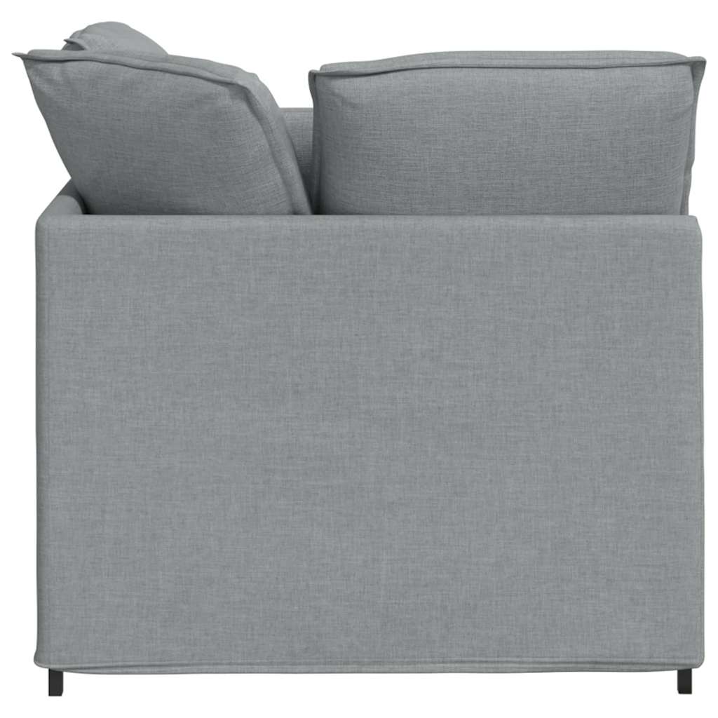 vidaXL Canapea modulară cu taburet și perne, textil, gri deschis vidaXL Canapea modulară cu taburet și perne, textil, gri deschis