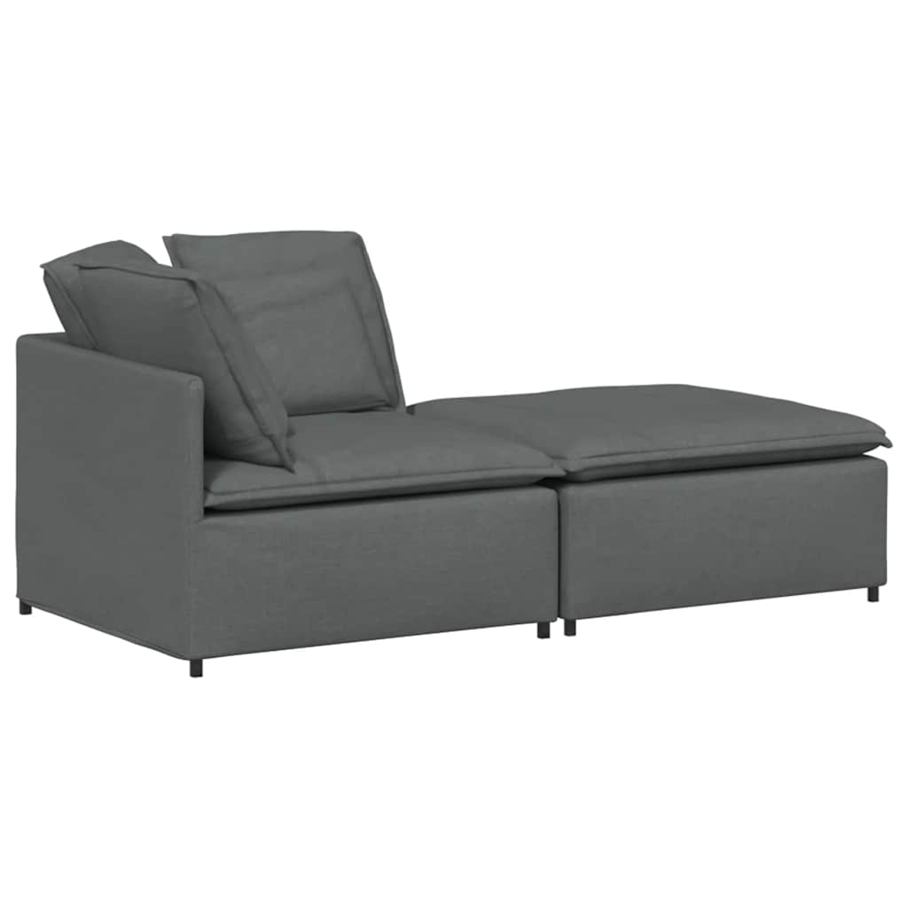 vidaXL Canapea modulară cu taburet și perne material textil gri închis