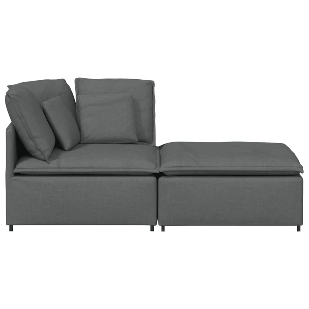 vidaXL Canapea modulară cu taburet și perne material textil gri închis