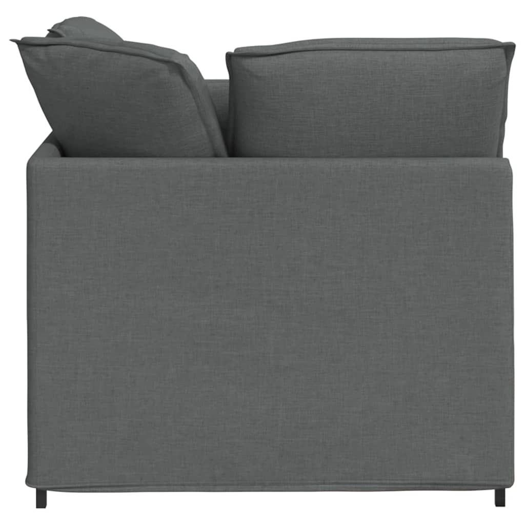 vidaXL Canapea modulară cu taburet și perne material textil gri închis