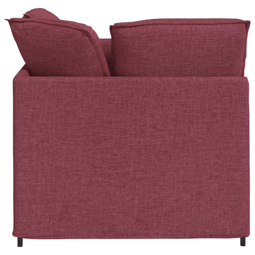 vidaXL Canapea modulară cu taburet și perne, material textil, roșu vin vidaXL Canapea modulară cu taburet și perne, material textil, roșu vin
