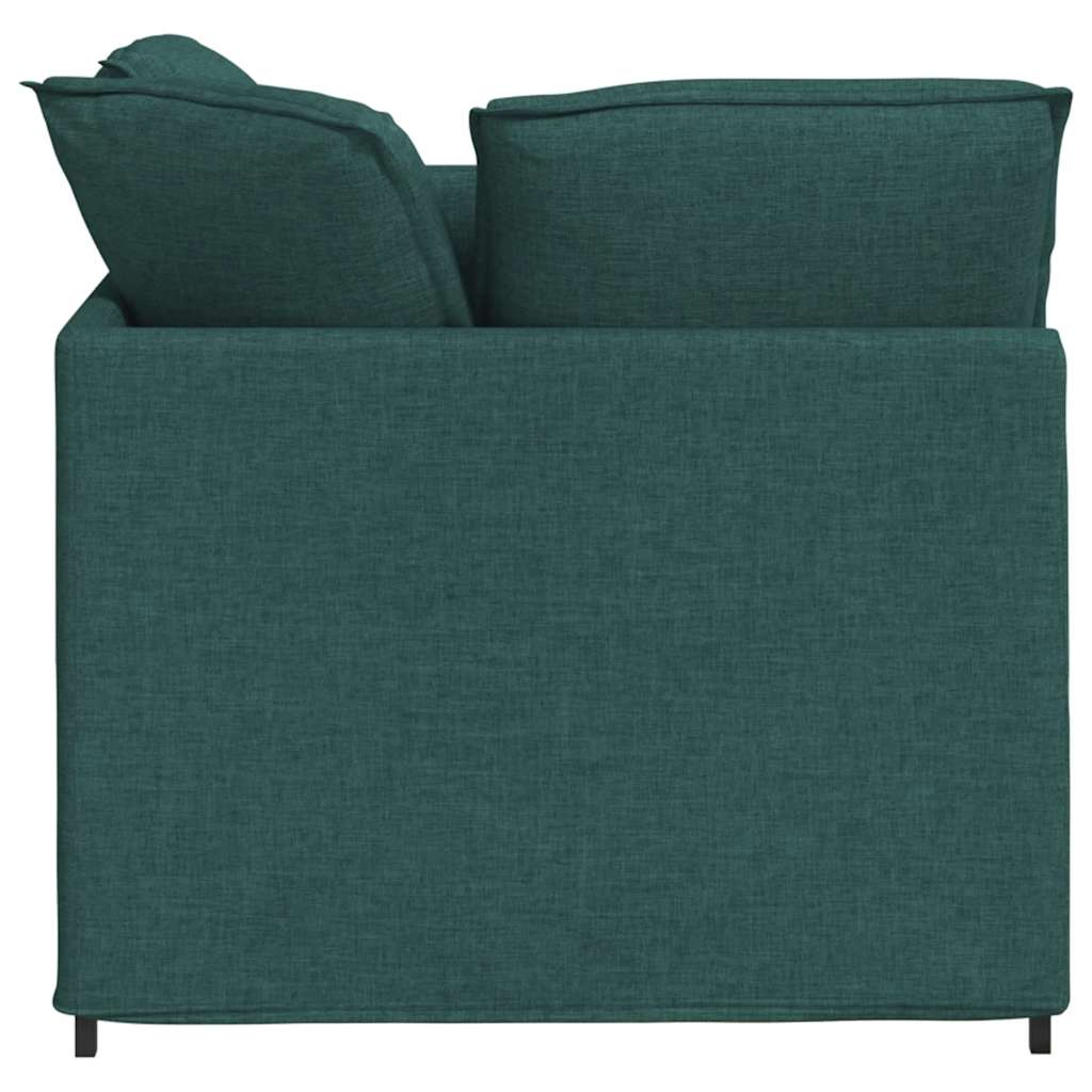 vidaXL Canapea modulară cu taburet și perne, textil, verde închis vidaXL Canapea modulară cu taburet și perne, textil, verde închis
