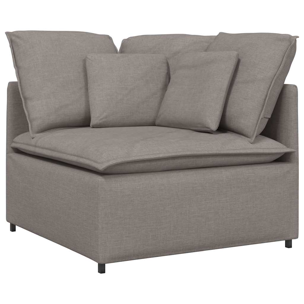 vidaXL Canapea modulară cu taburet și perne, textil, gri taupe vidaXL Canapea modulară cu taburet și perne, textil, gri taupe