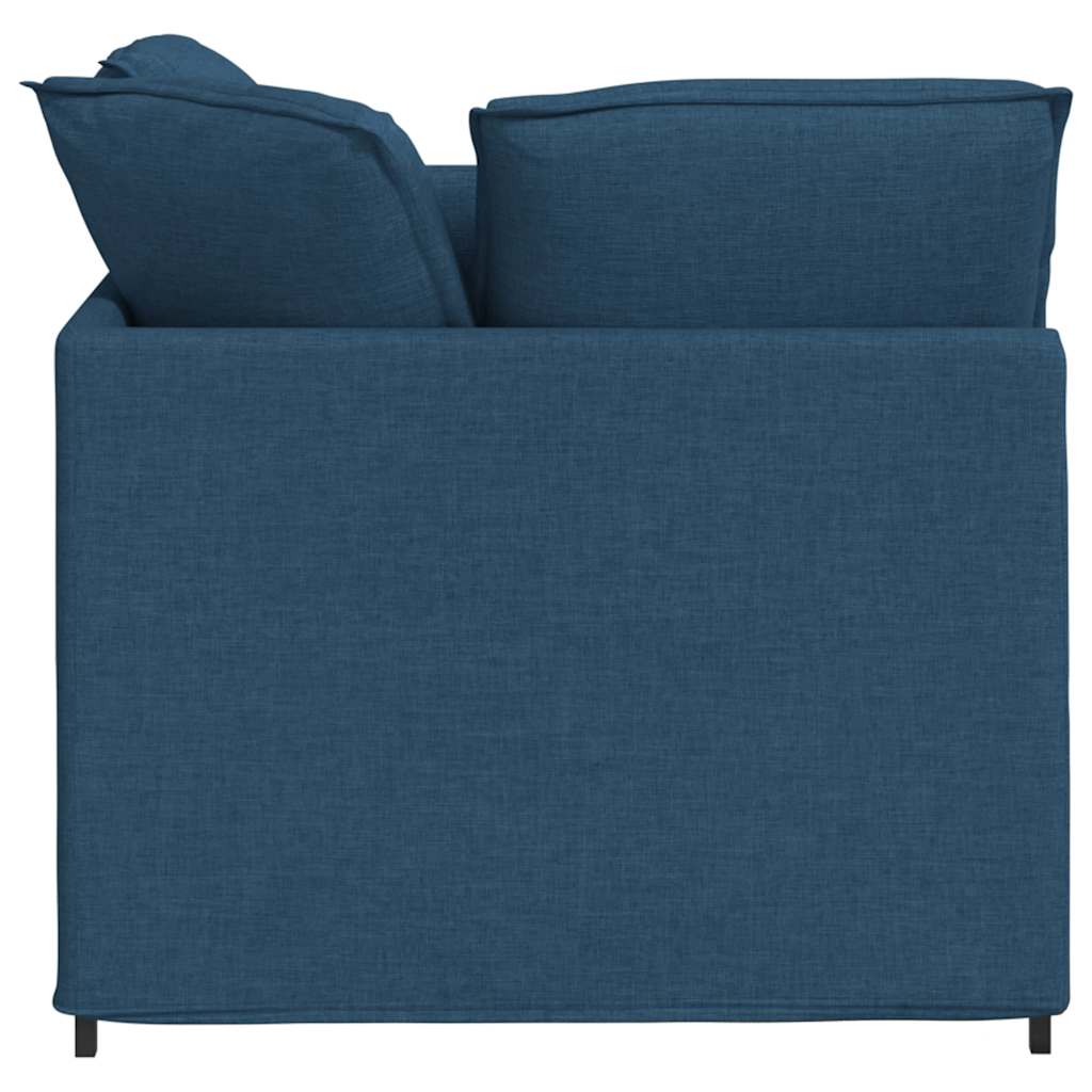 vidaXL Canapea modulară cu taburet și perne, material textil, albastru