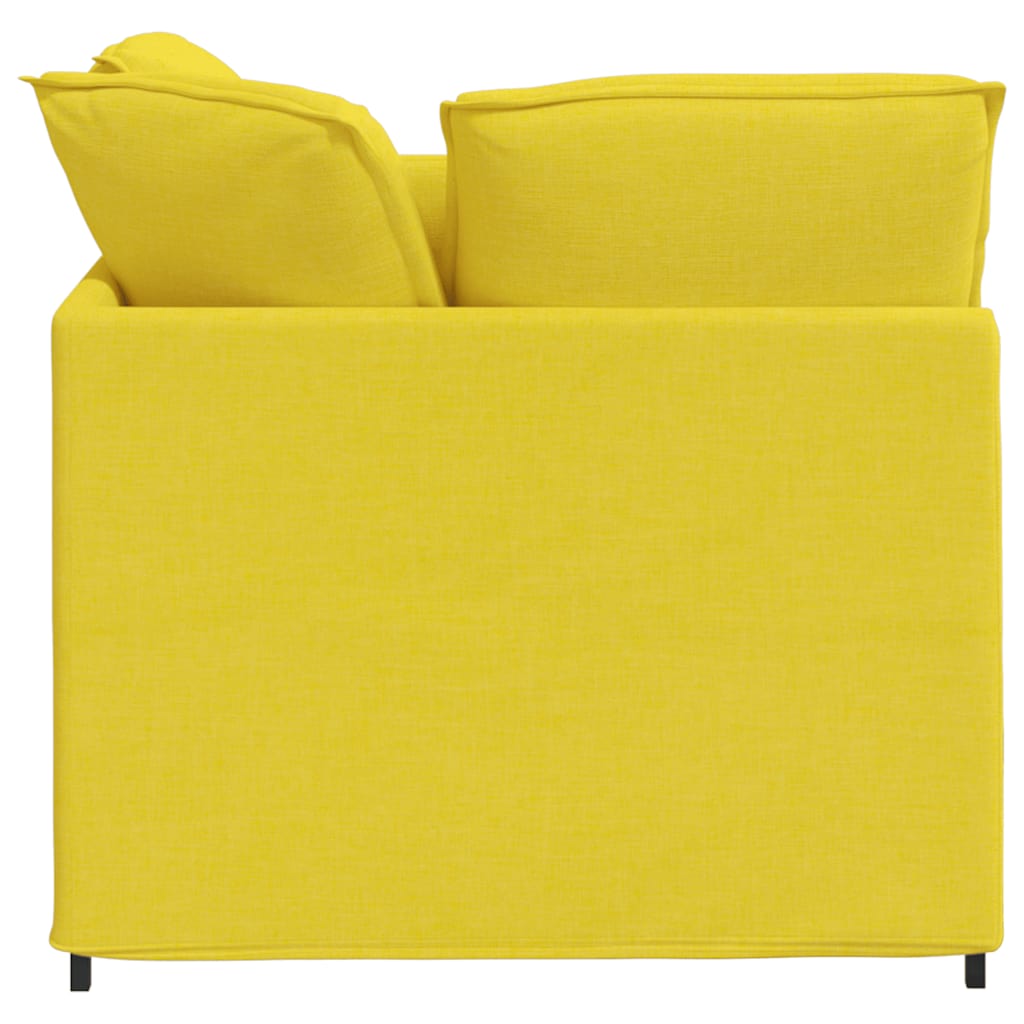 vidaXL Canapea modulară cu taburet și perne, textil, galben deschis