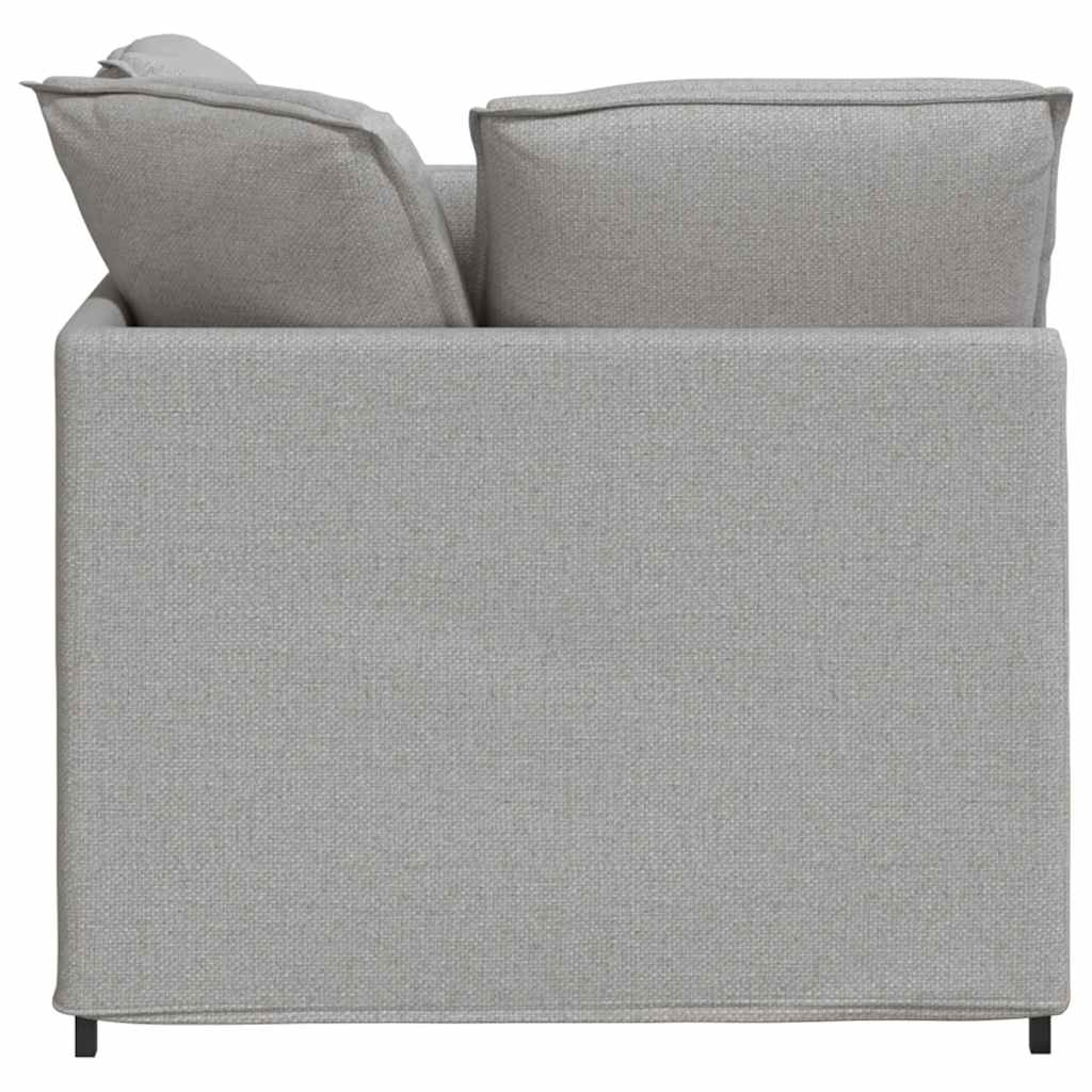 vidaXL Canapea modulară cu taburet și perne, material textil, gri nor vidaXL Canapea modulară cu taburet și perne, material textil, gri nor