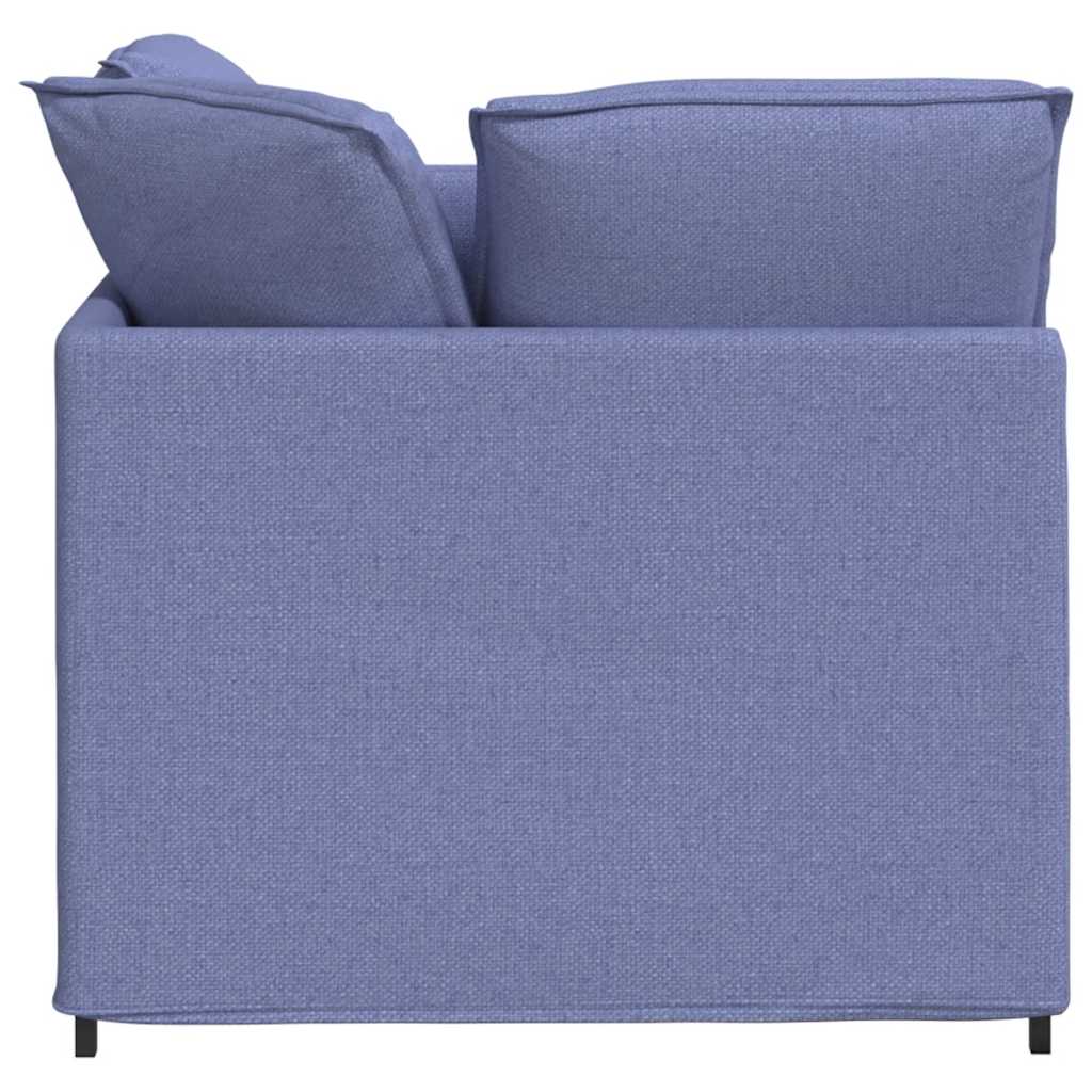 vidaXL Canapea modulară cu taburet și perne, textil, albastru jeans