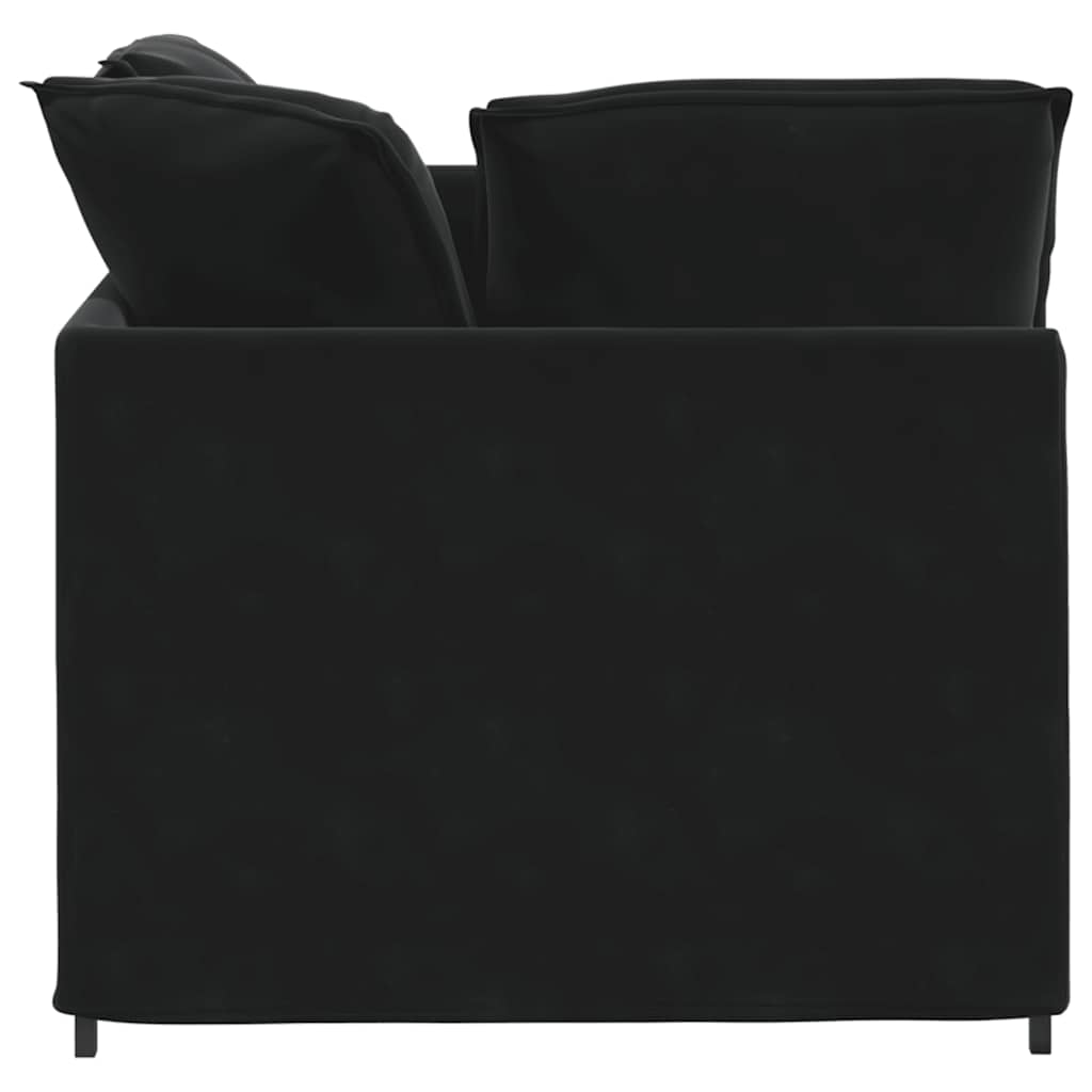 vidaXL Canapea modulară cu taburet și perne, catifea, negru vidaXL Canapea modulară cu taburet și perne, catifea, negru