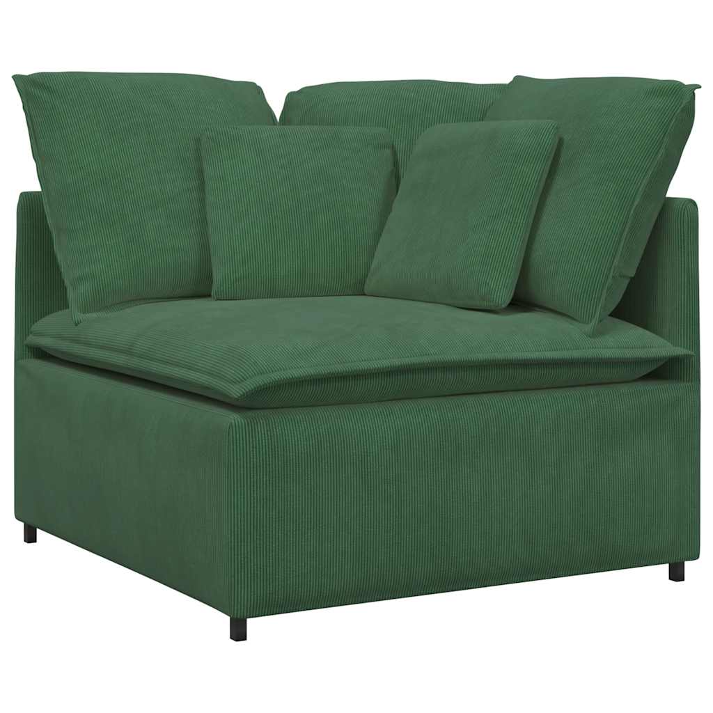 vidaXL Canapea modulară cu taburet și perne, verde închis vidaXL Canapea modulară cu taburet și perne, verde închis