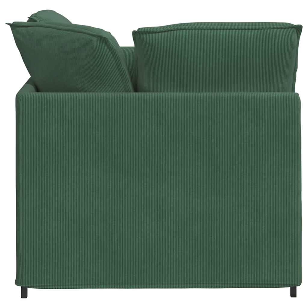 vidaXL Canapea modulară cu taburet și perne, verde închis vidaXL Canapea modulară cu taburet și perne, verde închis