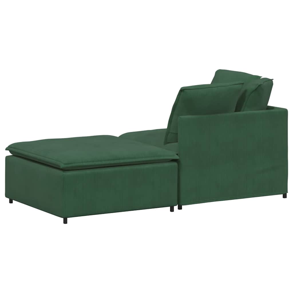 vidaXL Canapea modulară cu taburet și perne, verde închis vidaXL Canapea modulară cu taburet și perne, verde închis