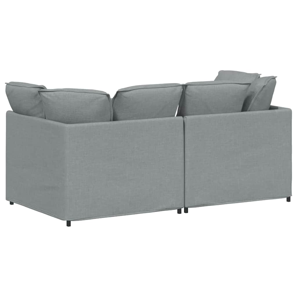 vidaXL Canapea modulară cu perne, gri deschis, textil