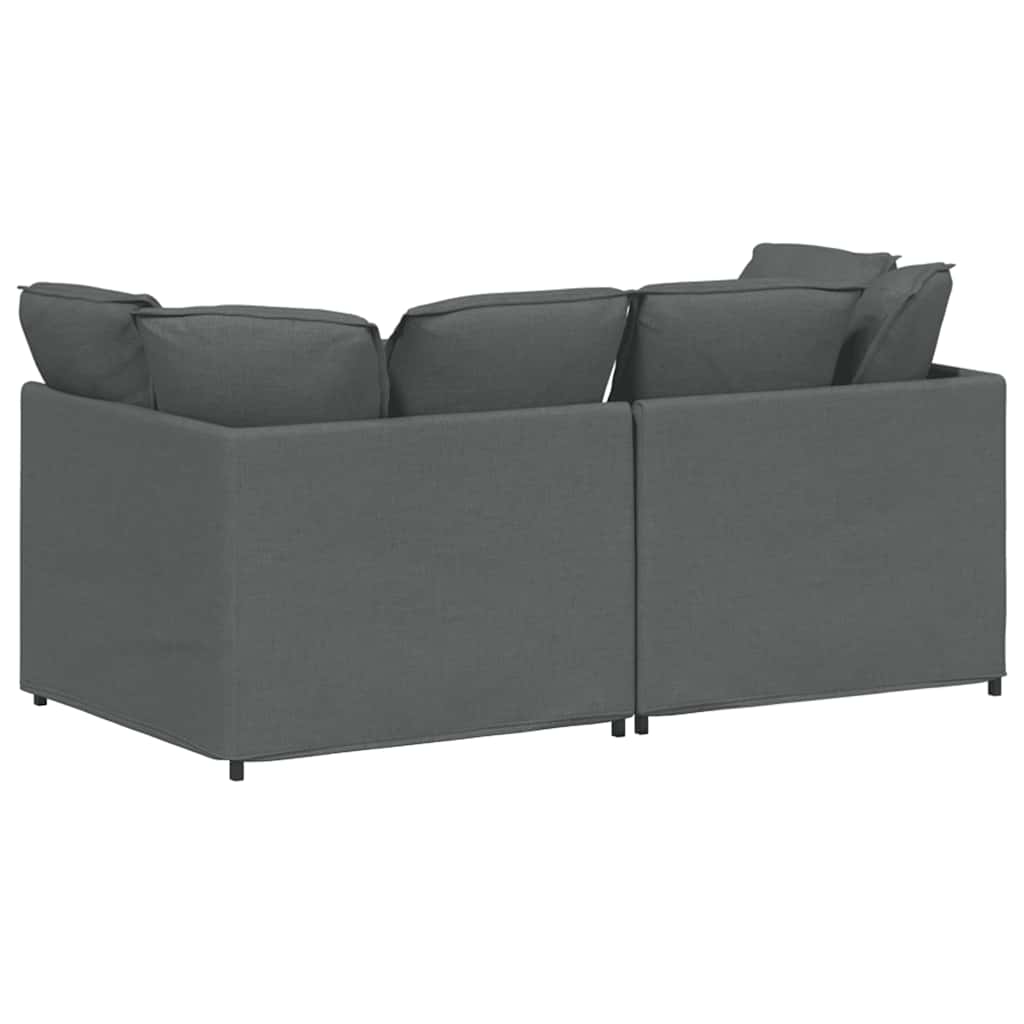 vidaXL Canapea modulară cu perne din stofă gri închis vidaXL Canapea modulară cu perne din stofă gri închis