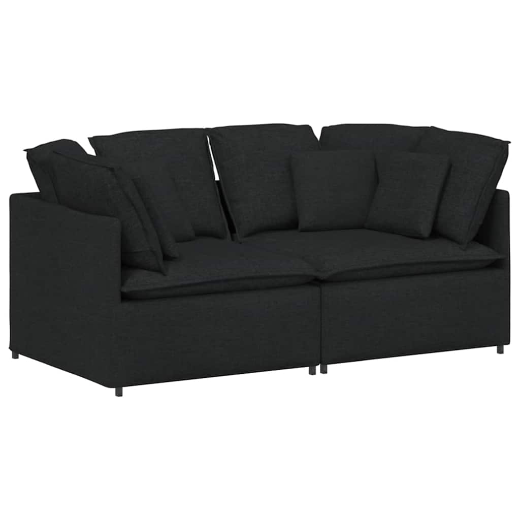 vidaXL Canapea modulară cu perne, negru, textil
