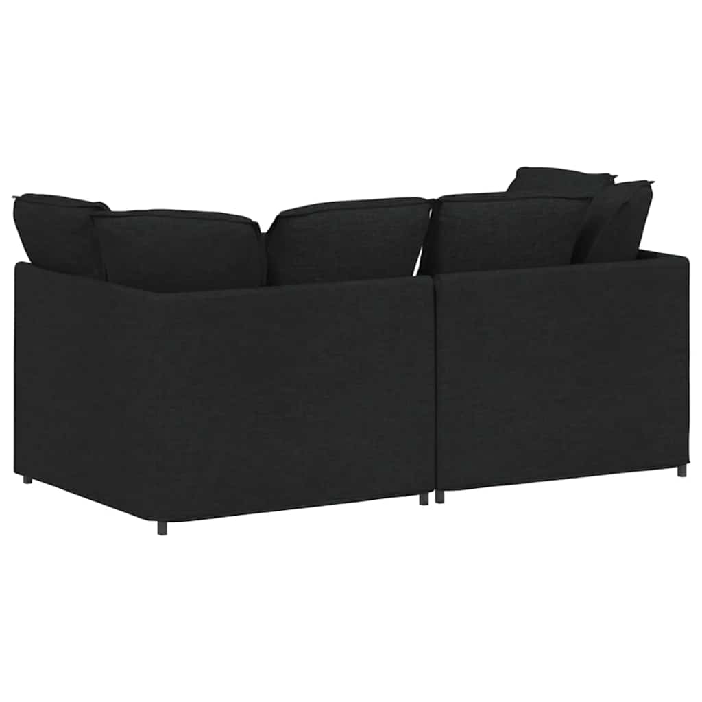 vidaXL Canapea modulară cu perne, negru, textil