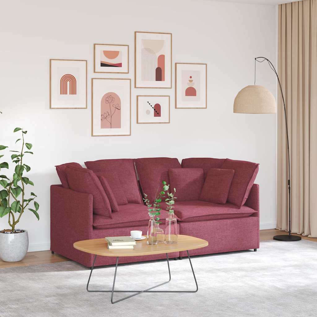 vidaXL Canapea modulară cu perne, roșu vin, textil vidaXL Canapea modulară cu perne, roșu vin, textil