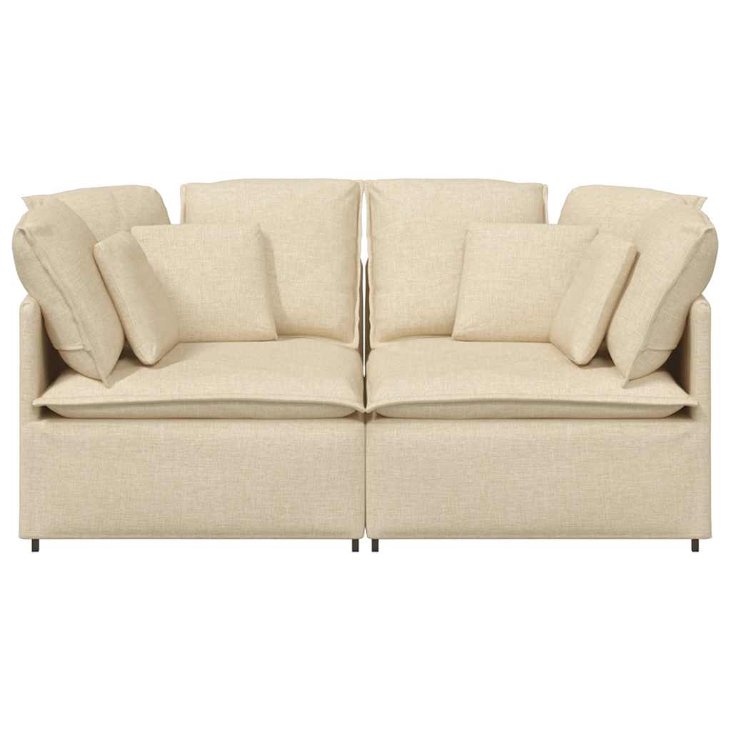 vidaXL Canapea modulară cu perne, crem, textil vidaXL Canapea modulară cu perne, crem, textil