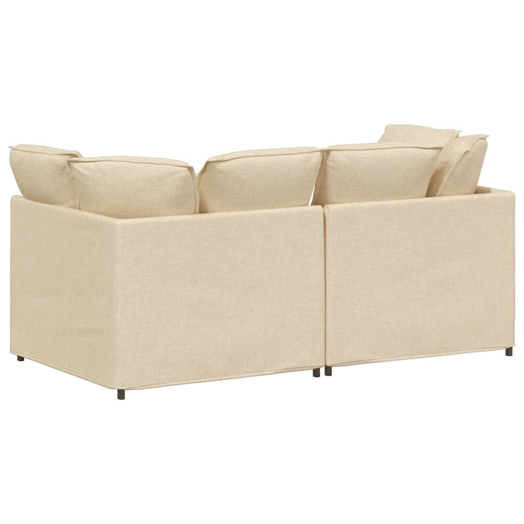 vidaXL Canapea modulară cu perne, crem, textil vidaXL Canapea modulară cu perne, crem, textil