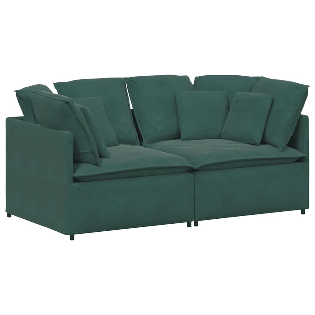 vidaXL Canapea modulară cu perne, verde închis, catifea vidaXL Canapea modulară cu perne, verde închis, catifea