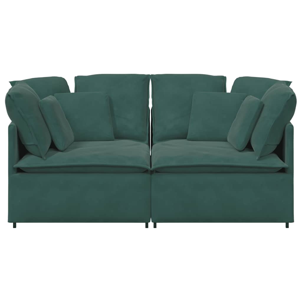 vidaXL Canapea modulară cu perne, verde închis, catifea vidaXL Canapea modulară cu perne, verde închis, catifea