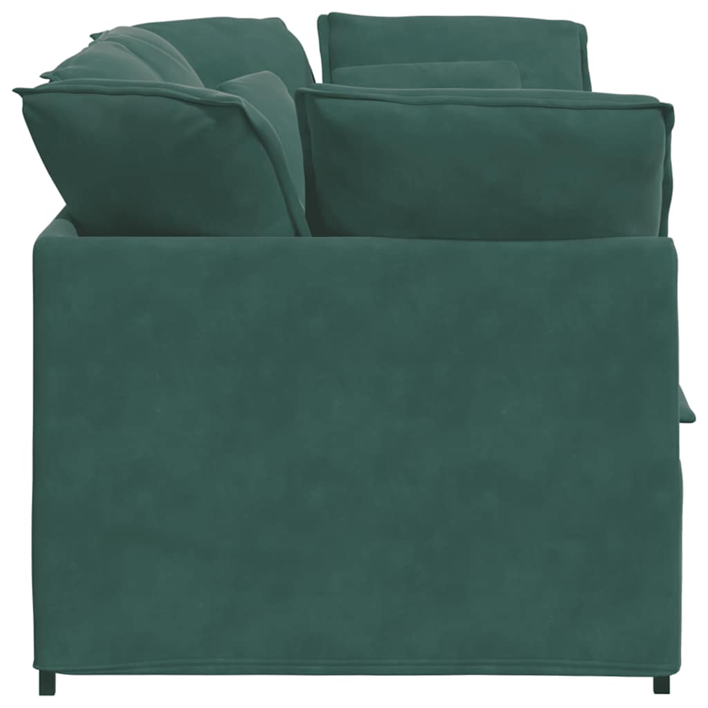 vidaXL Canapea modulară cu perne, verde închis, catifea vidaXL Canapea modulară cu perne, verde închis, catifea