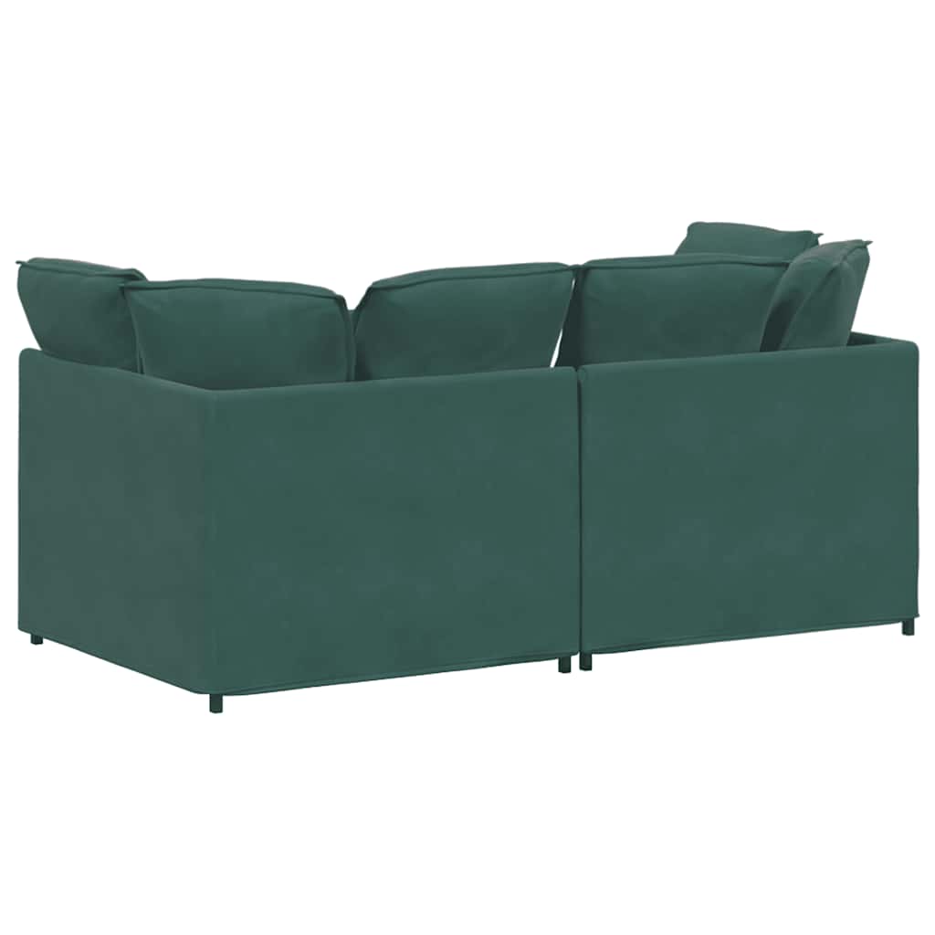 vidaXL Canapea modulară cu perne, verde închis, catifea vidaXL Canapea modulară cu perne, verde închis, catifea
