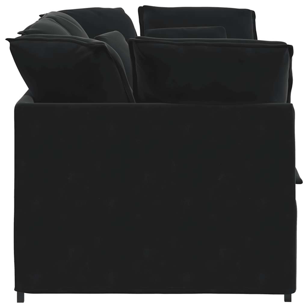 vidaXL Canapea modulară cu perne, negru, catifea