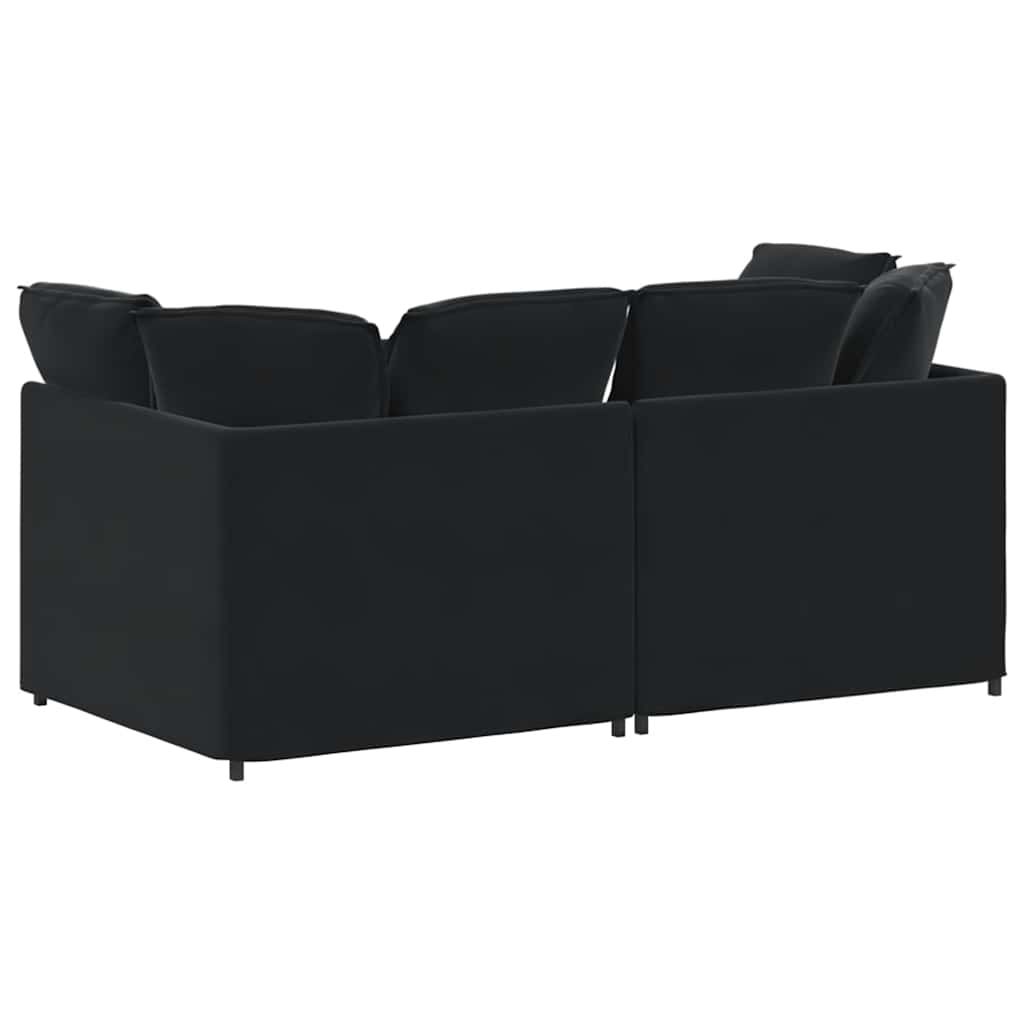 vidaXL Canapea modulară cu perne, negru, catifea