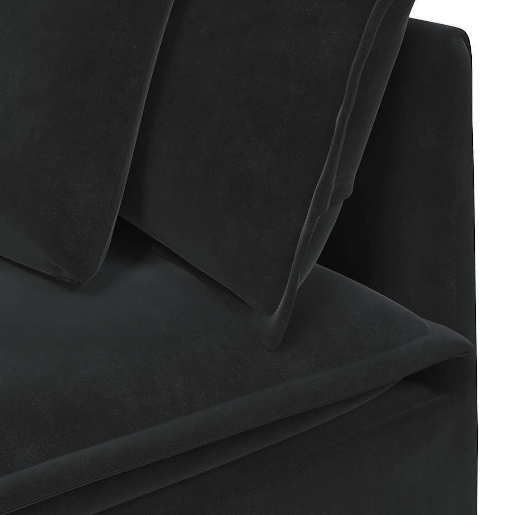 vidaXL Canapea modulară cu perne, negru, catifea