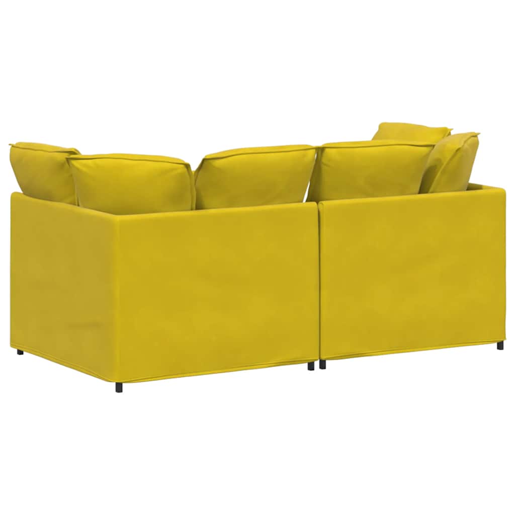 vidaXL Canapea modulară cu perne, galben, catifea vidaXL Canapea modulară cu perne, galben, catifea