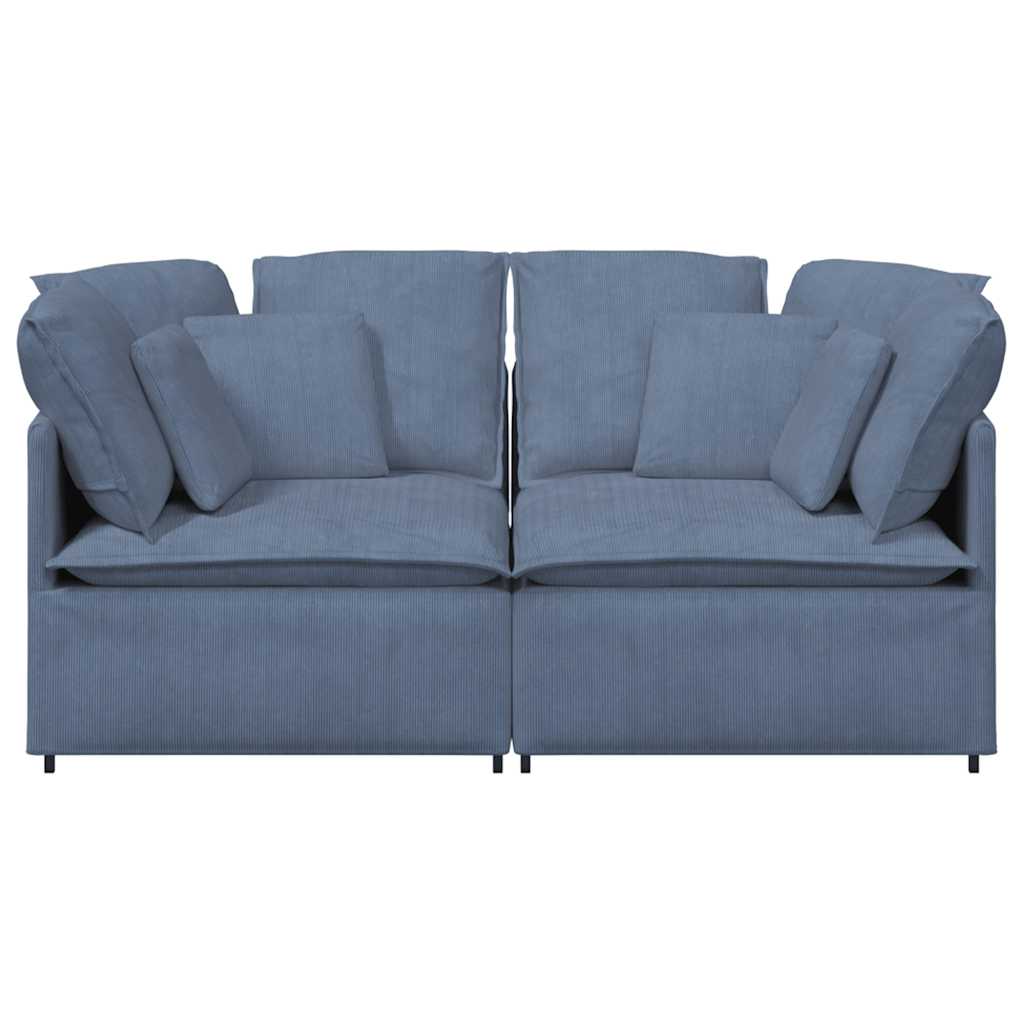 vidaXL Canapea modulară cu perne, albastru, țesătură velur vidaXL Canapea modulară cu perne, albastru, țesătură velur