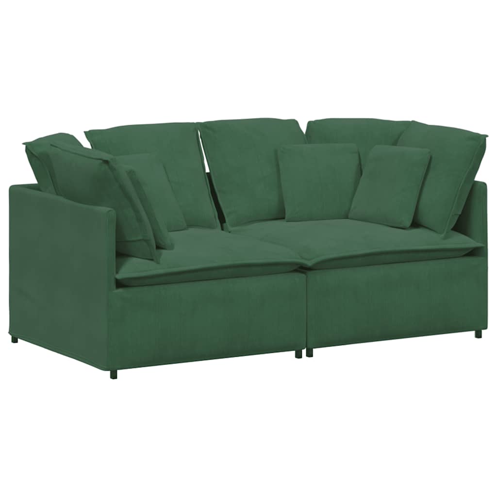 vidaXL Canapea modulară cu perne, verde închis, țesătură velur vidaXL Canapea modulară cu perne, verde închis, țesătură velur