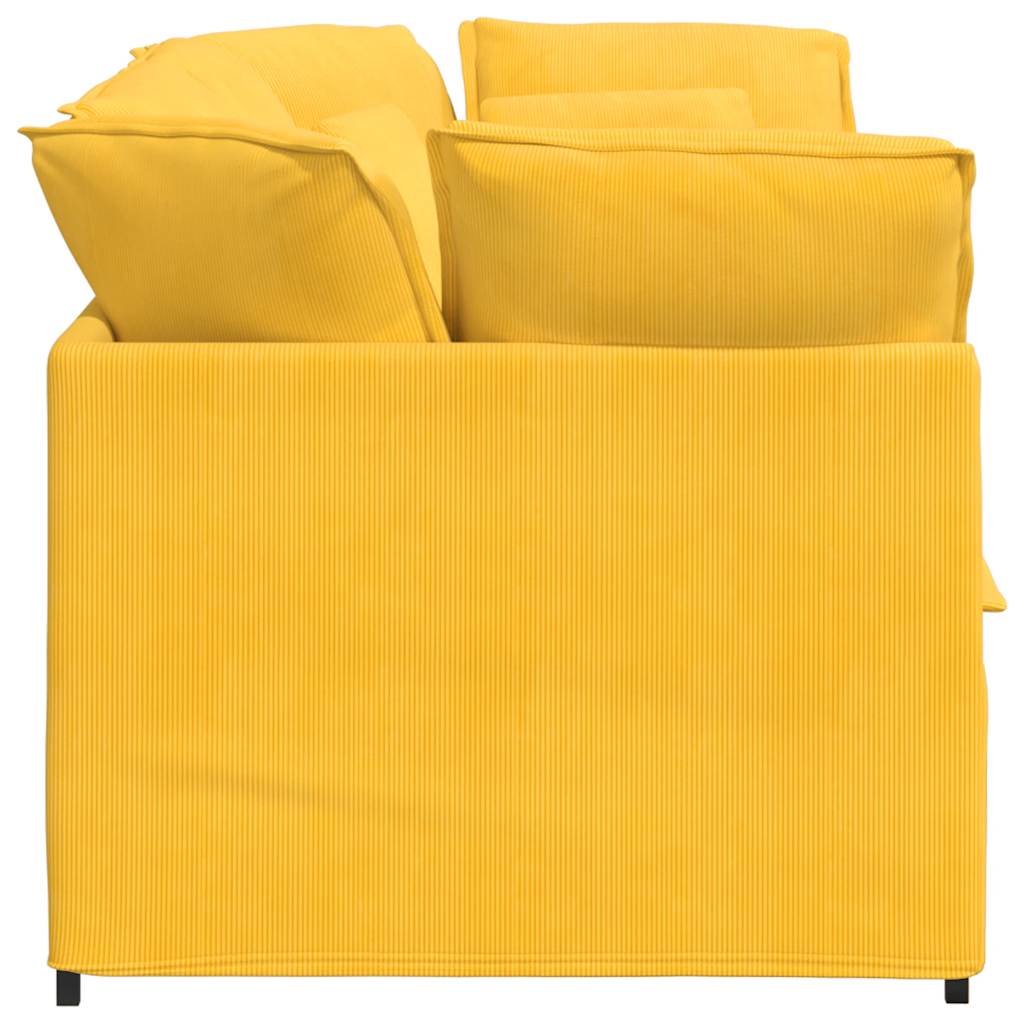 vidaXL Canapea modulară cu perne, galben deschis, țesătură velur vidaXL Canapea modulară cu perne, galben deschis, țesătură velur