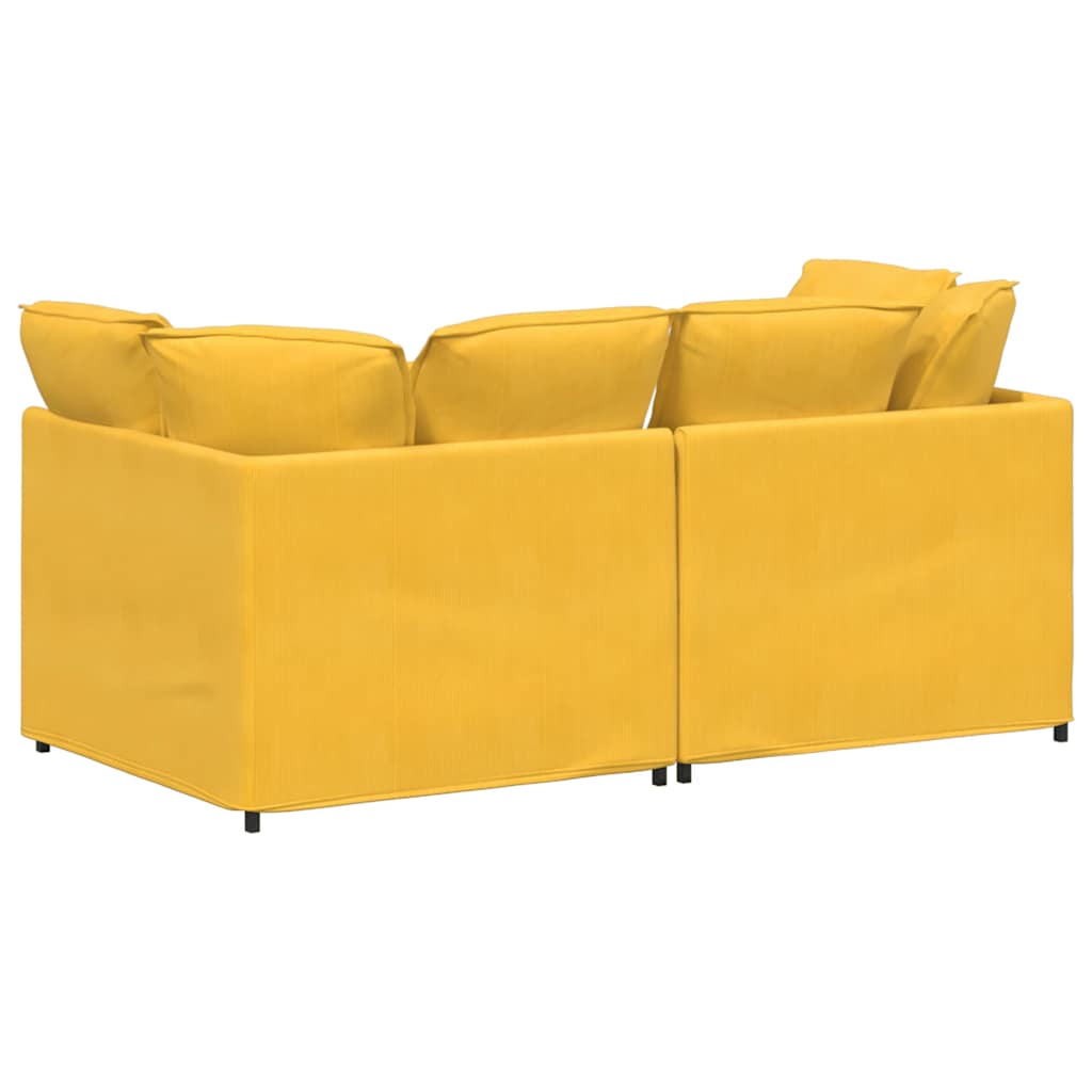 vidaXL Canapea modulară cu perne, galben deschis, țesătură velur vidaXL Canapea modulară cu perne, galben deschis, țesătură velur