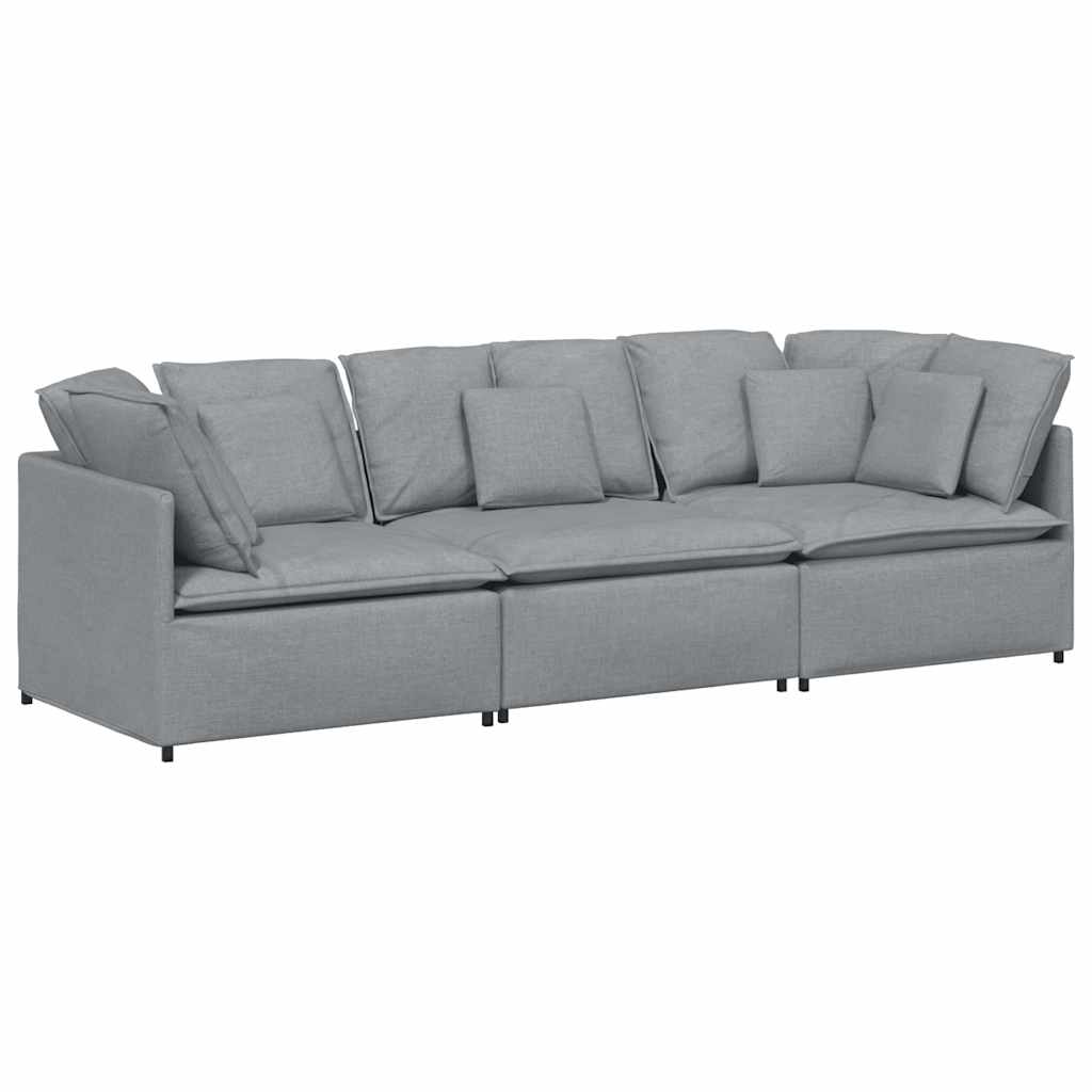 vidaXL Canapea modulară cu perne, gri deschis, textil vidaXL Canapea modulară cu perne, gri deschis, textil