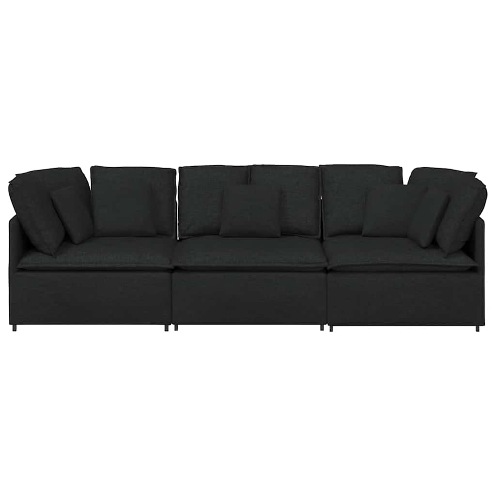 vidaXL Canapea modulară cu perne, negru, textil vidaXL Canapea modulară cu perne, negru, textil