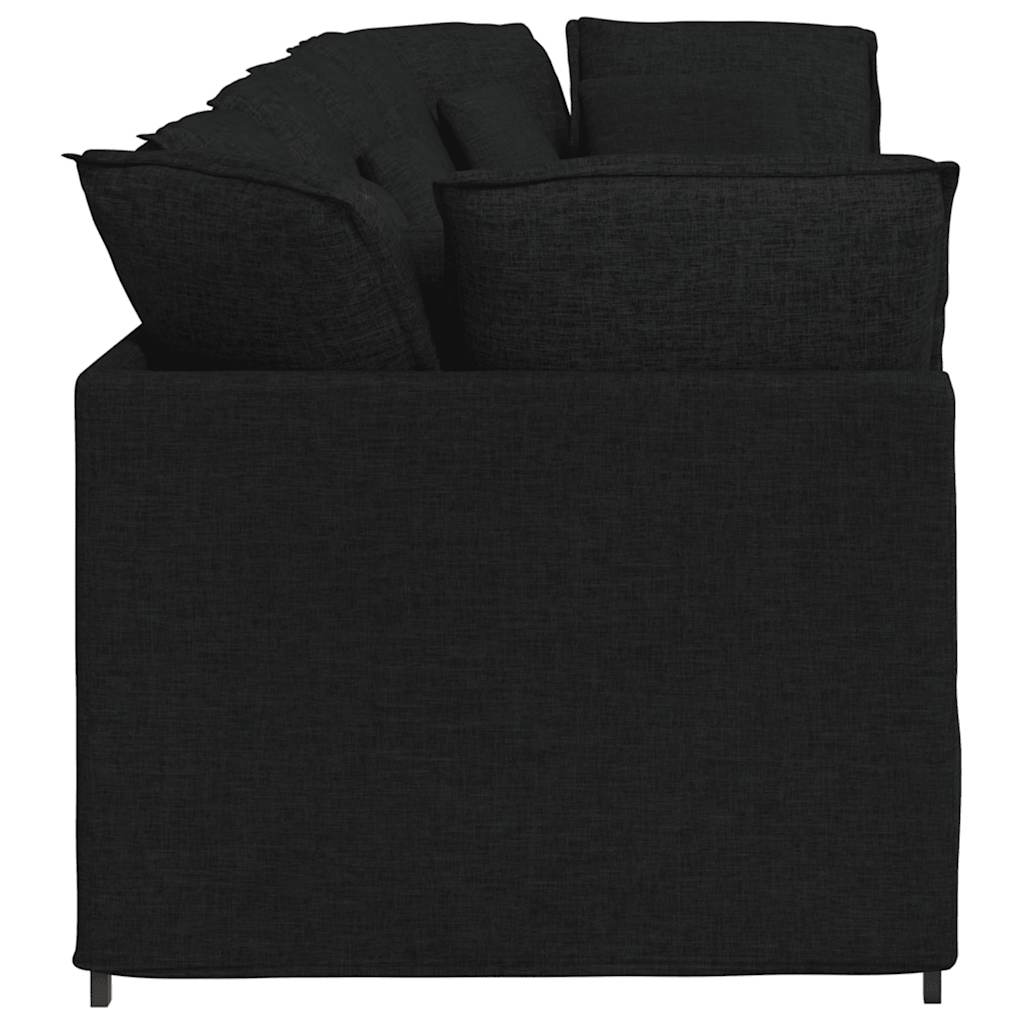 vidaXL Canapea modulară cu perne, negru, textil vidaXL Canapea modulară cu perne, negru, textil