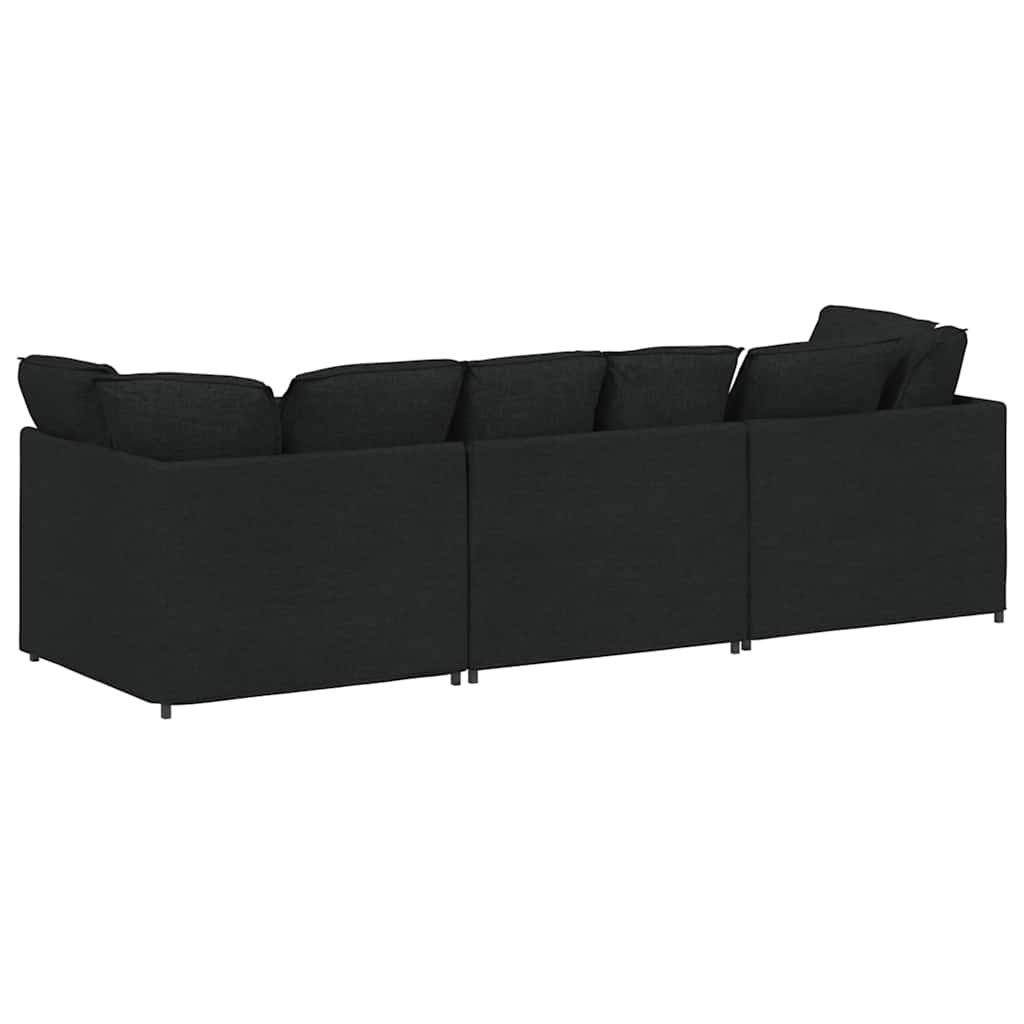 vidaXL Canapea modulară cu perne, negru, textil vidaXL Canapea modulară cu perne, negru, textil