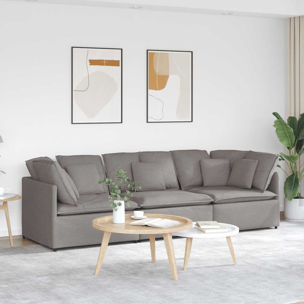 vidaXL Canapea modulară cu perne, gri taupe, textil vidaXL Canapea modulară cu perne, gri taupe, textil